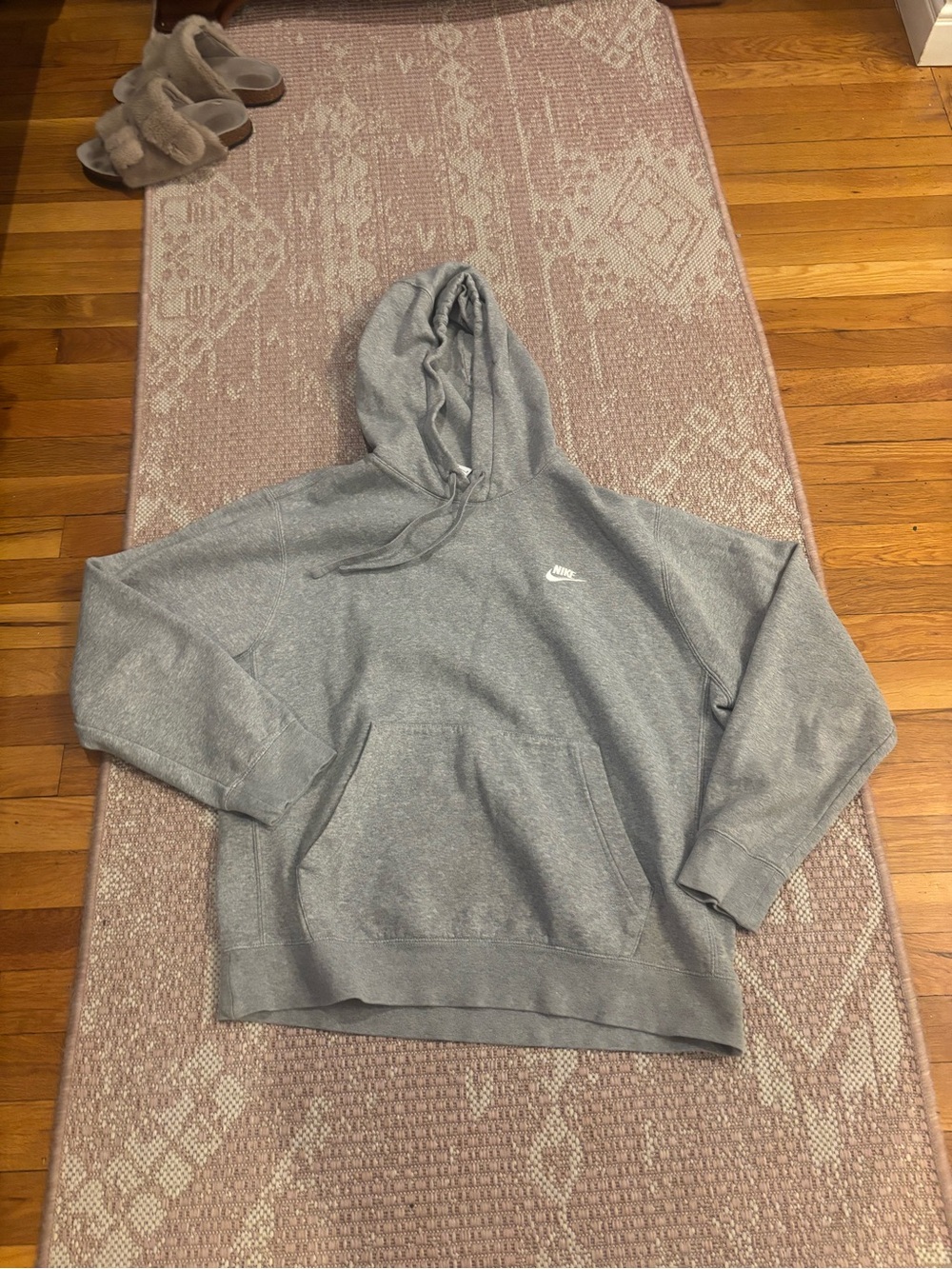 Nike Light Gray Hooded Pullover Sweatshirt